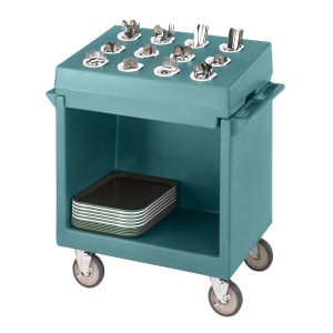144-TDC2029401 38 1/8" Mobile Dish Caddy w/ (1) Shelf - Plastic, Slate Blue