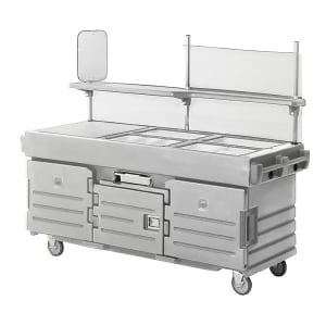 144-KVC854191 Kiosk Type Food Cart w/ Lockable Storage, 85 1/8"L x 33 1/2"W x 70 1/2"H, Gray