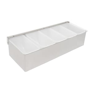 229-1605 (5) Compartment Bar Garnish Tray - Flat Hinged Lid