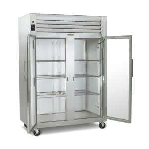 206-G21010 52 1/10" Two Section Reach In Refrigerator, (2) Left/Right Hinge Glass Doors, 115v