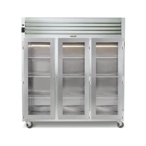 206-G32013 76" Three Section Reach In Refrigerator, (3) Left Hinge Glass Doors, 115v