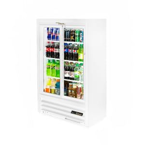 True GDM-33SSL-56-HC-LD 36&quot; GDM Series Two Section Glass Door Merchandiser - (2) Sliding Doors, White, 115v