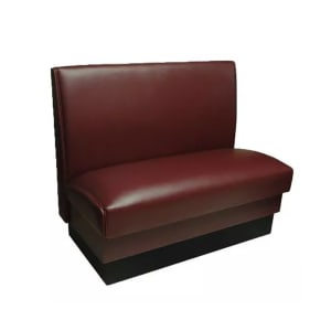 120-MD1000SCBRY Single Restaurant Booth - Smooth Back, Fully Upholstered, 36" x 44", Cranberry