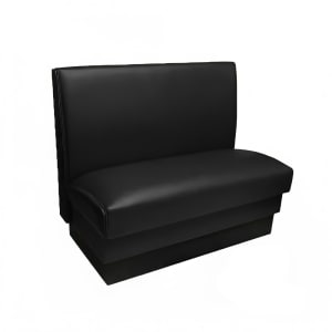 120-MD1000SBLK Single Restaurant Booth - Smooth Back, Fully Upholstered, 36" x 44", Black