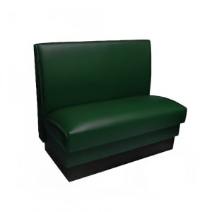 120-MD1000SDKGR Single Restaurant Booth - Smooth Back, Fully Upholstered, 36" x 44", Dark Green