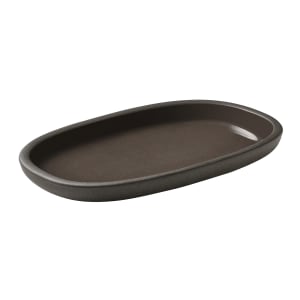 887-701201991000761 7 1/2" x 4 3/8" Oval Playground Platter - Porcelain, Taupe