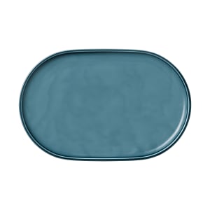 887-9252236E 14 1/8" x 9 1/4" Oval Companion Platter - Porcelain, Petrol Blue