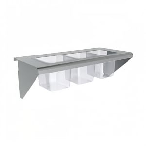 207-CONRAIL24 Condiment Rail Only for (3) Sixth-Size & (1) Third-Size Pans