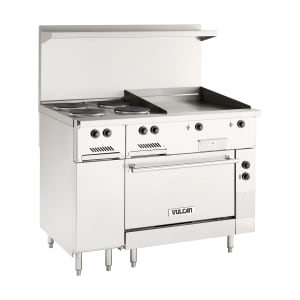 207-EV48S4FP24G2403 48" EV Series Electric Range w/ (4) French Hot Plates & Griddle, 240v/1ph/3ph