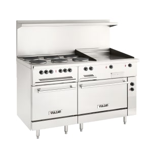 207-EV60SS6FP24G4803 60" EV Series Electric Range w/ (6) French Hot Plates & (1) Griddle, 480v/1ph/3ph