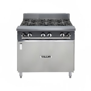 207-V6B36BLP 36" 6 Burner Gas Range w/ Storage Base, Liquid Propane