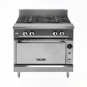 207-V2FT36CNG 36" Gas Range w/ (2) French Tops & Convection Oven, Natural Gas