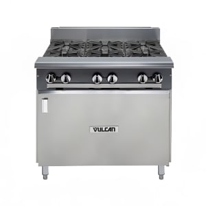 207-V6B36BNG 36" 6 Burner Gas Range w/ Storage Base, Natural Gas
