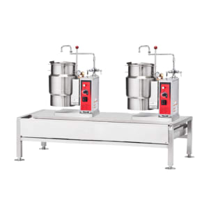 207-VEKT50662303 (2) 6 gal Steam Kettles & Stand Assembly - Manual Tilt, 2/3 Jacket, 230v/3ph