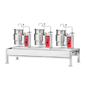 207-VEKT806662303 (3) 6 gal Steam Kettles & Stand Assembly - Manual Tilt, 2/3 Jacket, 230v/3ph