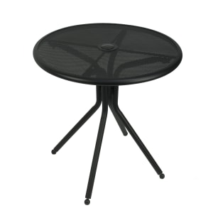 336-AB30 30" Round Outdoor Table w/ Umbrella Hole - Aluminum, Black