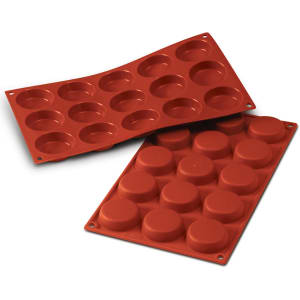 330-SF044 Flan Mold w/ 15 Sections - Silicone, Red