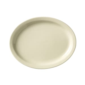 192-740901134 13 1/4" x 11" Oval Porcelana Platter - Porcelain, Cream White