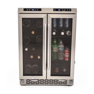161-WBV19DZ 23 1/2" Two Section Wine Cooler w/ (2) Zones - 19 Bottle Capacity, 120v