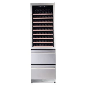 161-WCDD108E3S 23 1/2" ELITE Series Three Section Wine Cooler w/ (2) Zones - 108 Bottle Capacity, 120v