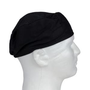094-H008R Chef Pill Box Hat, Regular, Poly Cotton Blend, Black