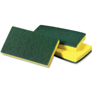 613-367769 Scotch-Brite® Medium Duty Scrub Sponge - 6 1/10" x 3 3/5", Green/Yellow