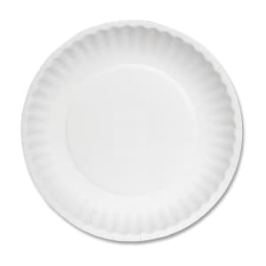 627-458280 Green Label® 6" Round Disposable Plate - Paper, White