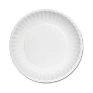 627-458283 6" Round Disposable Plate - Paper, White