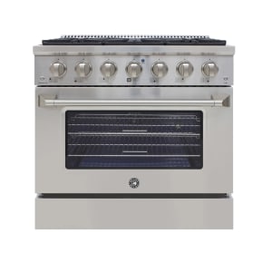 712-BR36SSGG 36" Brama 6 Burner Gas Range w/ (1) Convection Oven, Convertible