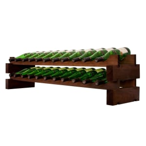 712-EP447222S 11"H Epicureanist Commercial Wine Rack w/ (22) Bottle Capacity, Pine Wood, Stained