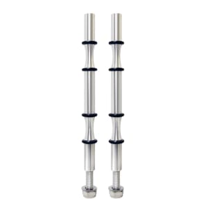 712-EPPEG2A 7 7/8" Epicureanist Wine Pegs w/ (2) Bottle Capacity, Satin Nickel