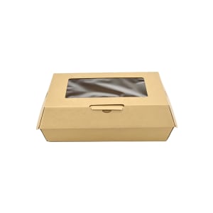 909-RFTGWM #ReadyFresh® To Go Container w/ Window - 7 3/8" x 6 3/8" x 2 13/16", Kraft