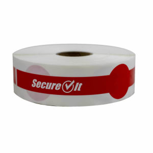 790-703270 Rectangular SecureIt™ Tamper Proof Sticker - 1" x 7", Red