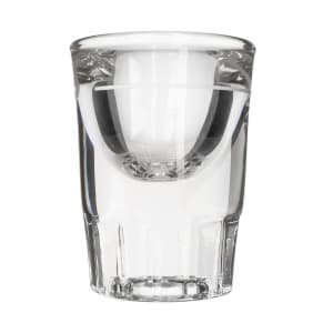 634-5135S0617 1 1/4 oz Fluted Whiskey Shot Glass with 1/2 oz Cap Line