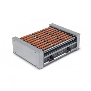 128-8018220 18 Hot Dog Roller Grill w/ Manual Controls - Flat Top, 220v