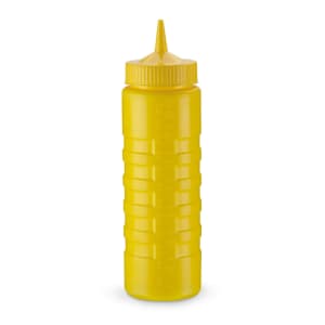 175-492408 24 oz Squeeze Bottle Dispenser - Wide Mouth, Yellow with Yellow Cap