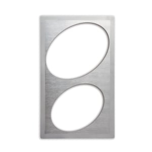175-8243116 Miramar Template - For (1) 10" & (1) 12" Oval Au Gratin, 21 1/8" x 12 3/4", Stainless