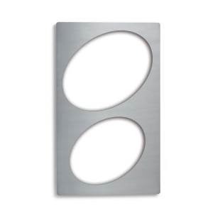 175-8243114 Miramar Template - For (1) 10" & (1) 12" Oval Au Gratin, 21 1/8" x 12 3/4", Stainless
