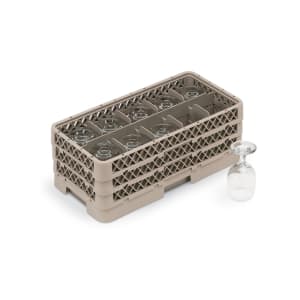 175-HR1C1CA Dishwasher Rack - Half-Size, 10 Compartment, (1)Open, (2)Compartment Extender, Beige