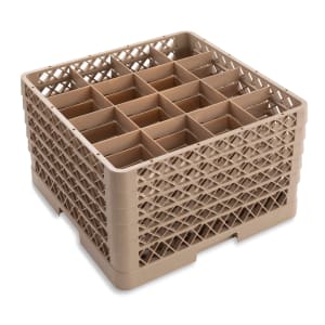175-TR8DDDDD Traex® Full Size Glass Rack w/ (16) Compartments - (5) Extenders, Beige