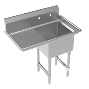 079-CS1818LLF 39" 1 Compartment Sink w/ 18"L x 18"W Bowl, 12" Deep