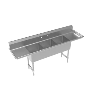 079-CS18183LRLF 90" 3 Compartment Sink w/ 18"L x 18"W Bowl, 12" Deep