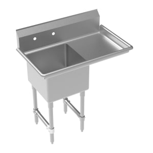 079-CS1818RLF 39" 1 Compartment Sink w/ 18"L x 18"W Bowl, 12" Deep