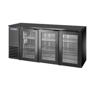 598-TBB24723GZ1BSTB1 72 1/8" Bar Refrigerator - 3 Swinging Solid Doors, Black, 115v
