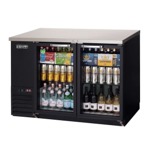 545-EBB48G24 49" Bar Refrigerator - 2 Swinging Glass Doors, Black, 115v