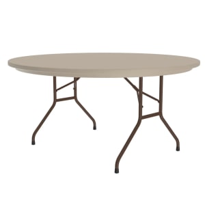 228-R6024 60" R-Series Round Folding Table w/ Mocha Granite Plastic Top, 29"H