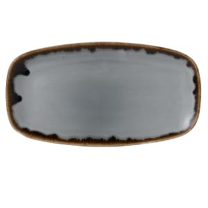 450-HGC13 13 7/8" x 7 3/8" Oblong Harvest Chef's Plate - Ceramic, Gray