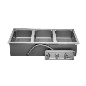 011-HFW3DS208 Drop-In Hot Food Well w/ (3) Full Size Pan Capacity, 208v/3ph