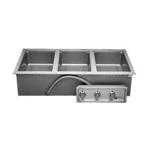011-HFW3S208 Drop-In Hot Food Well w/ (3) Full Size Pan Capacity, 208v/3ph