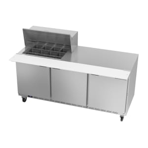 118-SPE72HC12M 72" Hydrocarbon Series Mega Top Sandwich/Salad Prep Table w/ Refrigerated Bas...